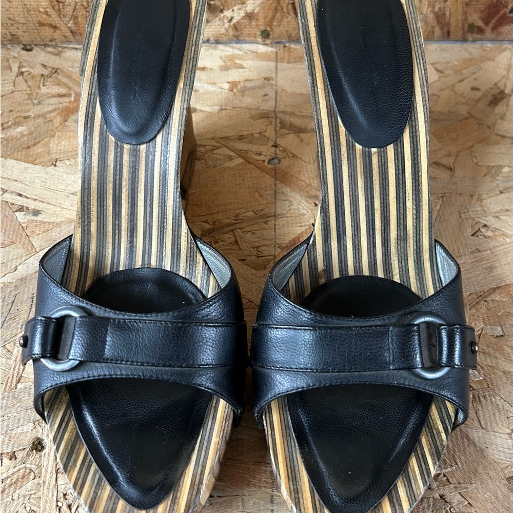Black Leather Women's Sandals